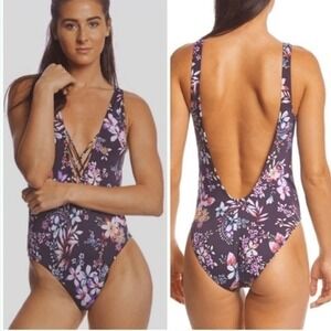 Hobie Call Me Floral One Piece Swimsuit Large